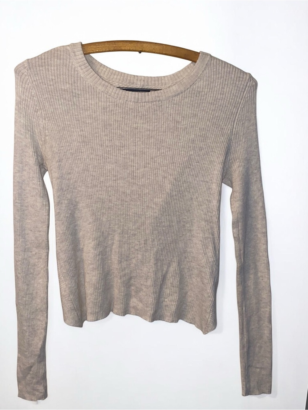 American Eagle Ribbed Criss-Cross Back Long Sleeve Knit Top sz S